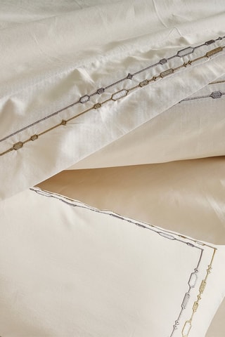 Conjunto de edredão em percal de algodão 80 fios/cm² Jewel - Marfim