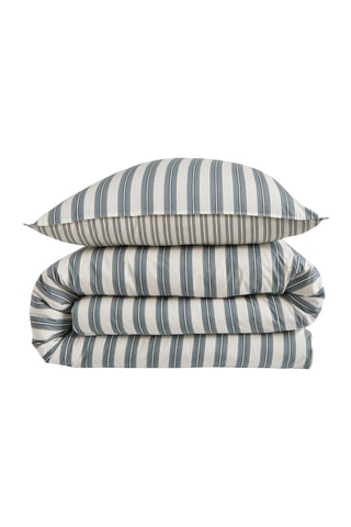 Conjunto de edredão em percal de algodão 80 fios/cm² Sailor - Branco e azul
