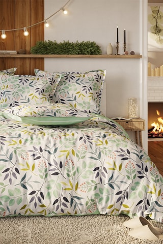 Conjunto de edredão em flanela de algodão Gloria - Verde e azul