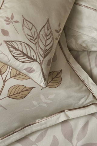 Conjunto de edredão em cetim de algodão Hazel - Bege