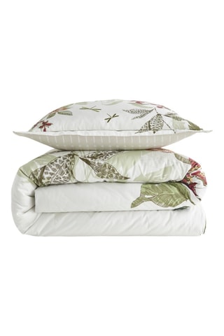 Conjunto de edredão Thylane - Branco e verde