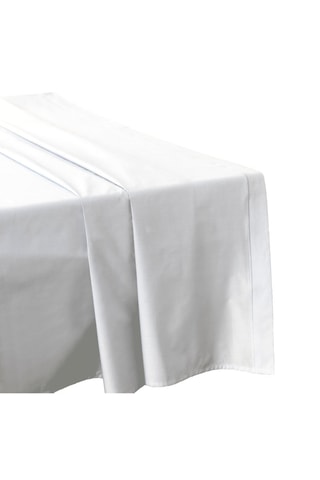 Lençol liso em percal de algodão 80 fios/cm² - Branco