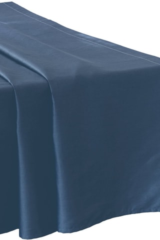 Lençol liso em cetim de algodão 120 fios/cm² - Azul