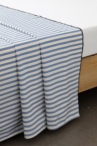 Lençol em percal de algodão 80 fios/cm² Allen - Branco e azul