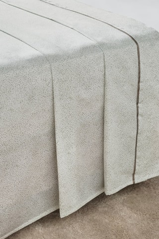 Lençol em cetim de algodão 120 fios/cm² Rae - Branco e bege