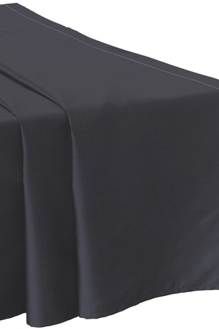 Lençol liso em cetim de algodão - 120 fios/cm² - Antracite