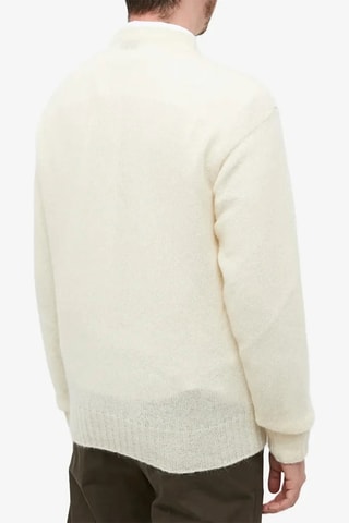 Pull en laine et mohair Geometric - Blanc et noir