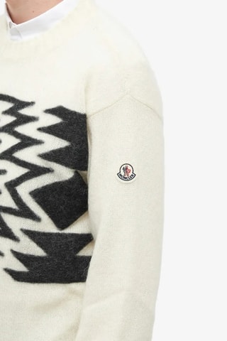 Pull en laine et mohair Geometric - Blanc et noir