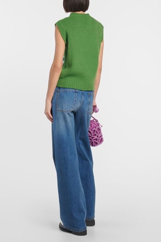 Pull sans manches en laine  - Vert