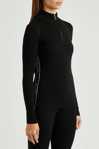 Pull en laine vierge Contrast - Noir