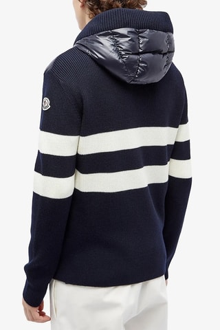 Doudoune à capuche en laine vierge - Bleu marine