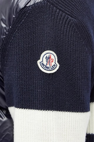 Doudoune à capuche en laine vierge - Bleu marine