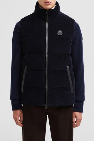Doudoune sans manches à capuche Corduroy - Bleu marine