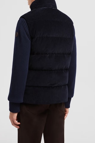 Doudoune sans manches à capuche Corduroy - Bleu marine