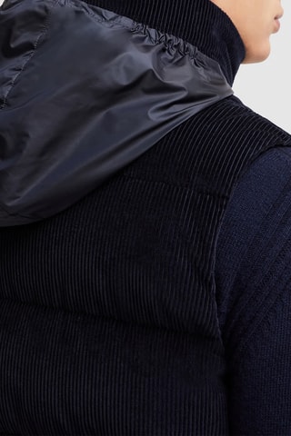 Doudoune sans manches à capuche Corduroy - Bleu marine