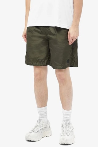 Short de bain Badge Logo - Kaki