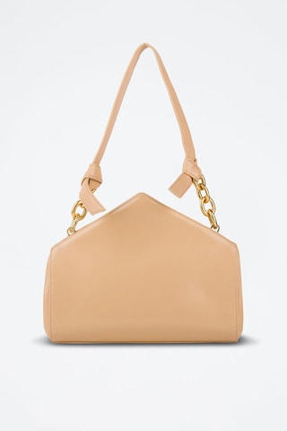 Mala em couro de vitelo - Amêndoa e dourado - Bottega Veneta