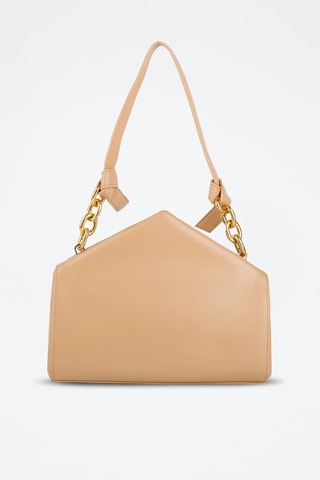 Mala em couro de vitelo - Amêndoa e dourado - Bottega Veneta