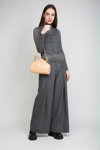 Mala em couro de vitelo - Amêndoa e dourado - Bottega Veneta