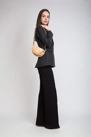 Mini pouch em couro de vitelo - Amêndoa e dourado - Bottega Veneta