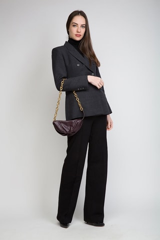 Mini pouch em couro de vitelo - Uva e dourado - Bottega Veneta
