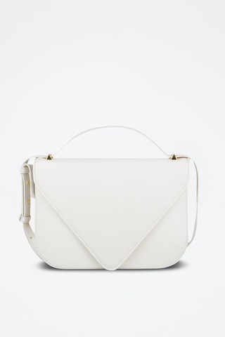 Mala de ombro em couro de vitelo - Branco e dourado - Bottega Veneta