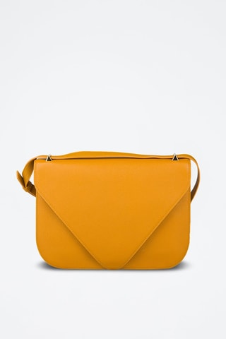 Mala de ombro em couro de vitelo - Amarelo e dourado - Bottega Veneta