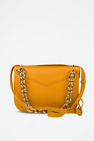 Mala de ombro em couro de vitelo - Amarelo e dourado - Bottega Veneta
