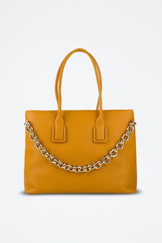 Mala shopper em couro de vitelo - Amarelo e dourado - Bottega Veneta