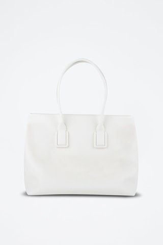 Mala shopper em couro de vitelo - Branco e dourado - Bottega Veneta