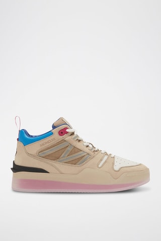 Sneakers subidos em couro Pivot - Bege - Moncler