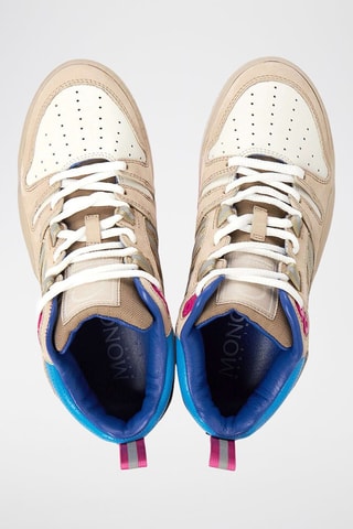 Sneakers subidos em couro Pivot - Bege - Moncler
