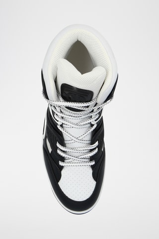 Sneakers subidos em couro - Branco e preto - Gucci