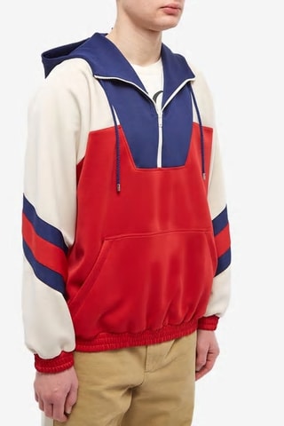 Sweat com capuz - Vermelho e marfim - Gucci