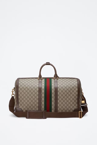 Saco de viagem em couro - Bege e castanho-escuro - Gucci