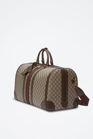 Saco de viagem em couro - Bege e castanho-escuro - Gucci