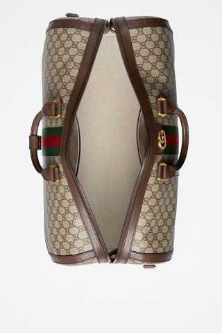 Saco de viagem em couro - Bege e castanho-escuro - Gucci