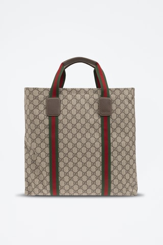 Mala em couro - Bege e castanho - Gucci