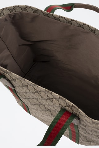 Mala em couro - Bege e castanho - Gucci