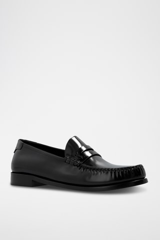 Mocassins em couro envernizado - Preto - Saint Laurent