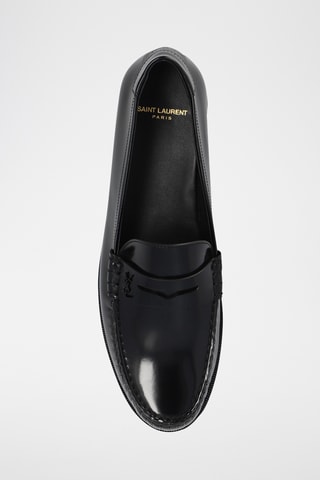 Mocassins em couro envernizado - Preto - Saint Laurent
