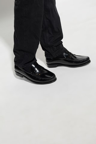 Mocassins em couro envernizado - Preto - Saint Laurent