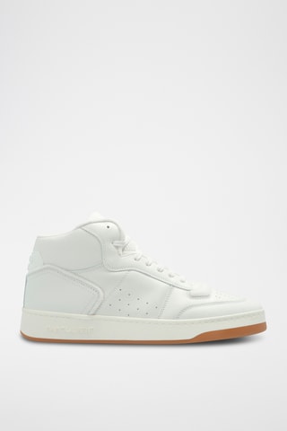 Sapatilhas subidas em couro - Branco - Saint Laurent