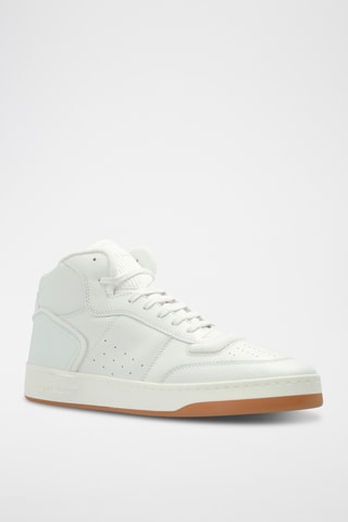 Sapatilhas subidas em couro - Branco - Saint Laurent
