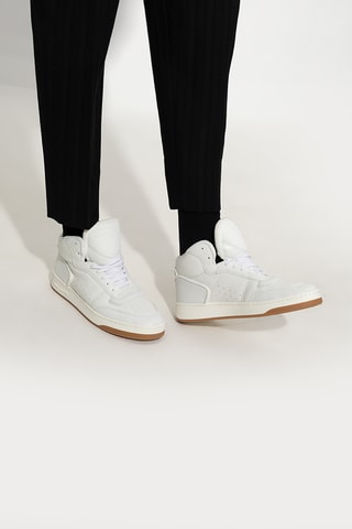 Sapatilhas subidas em couro - Branco - Saint Laurent