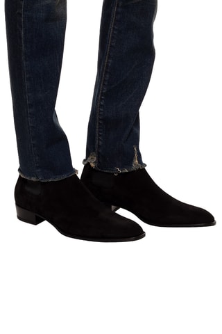 Botins Chelsea em nobuck - Preto - Saint Laurent