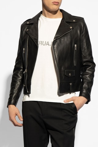 Casaco em couro - Preto - Saint Laurent
