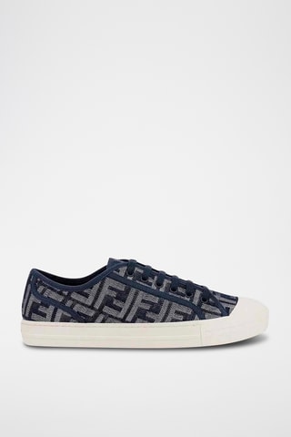 Sapatilhas em couro - Azul-marinho - Fendi
