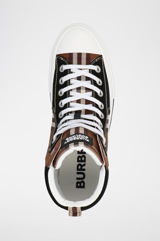 Sapatilhas subidas em couro - Preto - Burberry