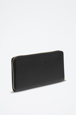 Kalfsleren Portefeuille - Zwart